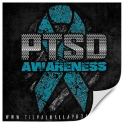 PTSD Awareness Ribbon - Sticker(Ptsd Awareness Ribbon Sticker)