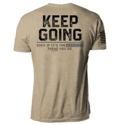 Keep Going(Keep Going) 16 Keep Going(Keep Going) -Til Valhalla Project Official Keep Going Mens Back on Tan Mock