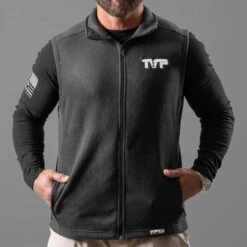 T.V.P. Embroidered Full-Zip Fleece Vest(T V P Branded Fleece Vest)
