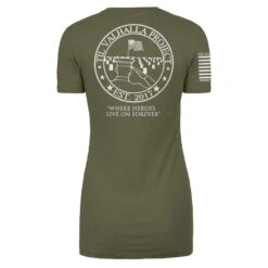 "Where Heroes Live On Forever" - Women's(Where Heroes Live On Forever Womens) -Til Valhalla Project Official TVP WRD LOGO FT MILGRN B