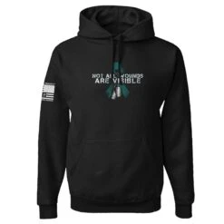 PTSD Awareness - Hoodie(Ptsd Awareness Hoodie) -Til Valhalla Project Official TVP WRD PTSD hd blk FRONT