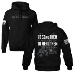 We Must Mend Them - Hoodie(We Must Mend Them Hoodie) -Til Valhalla Project Official We Must Mend Them Black Hoodie Mens Final Mock